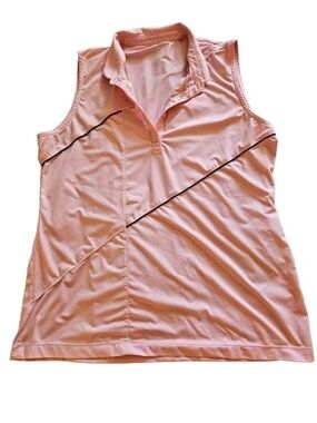 EP New York Golf Polo Womens L Pink Sleeveless Performance Top